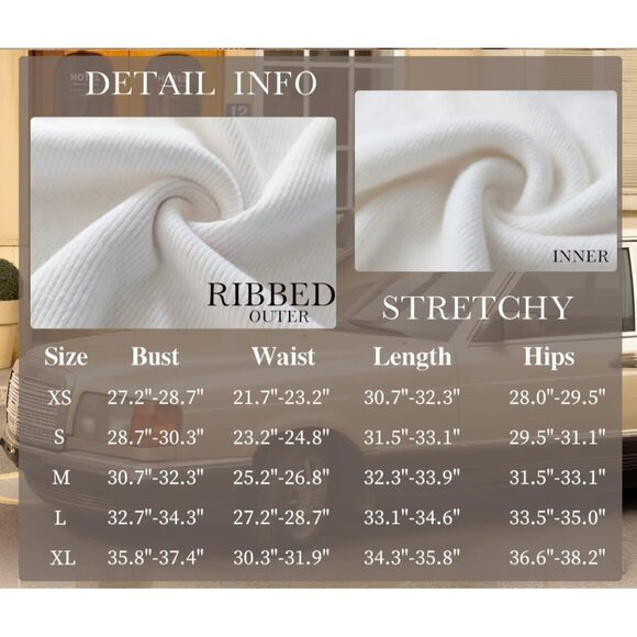 Women White Ribbed Knit Mock Neck Bodycon Long Sleeve Mini Pencil Dress - Picture 4 of 7